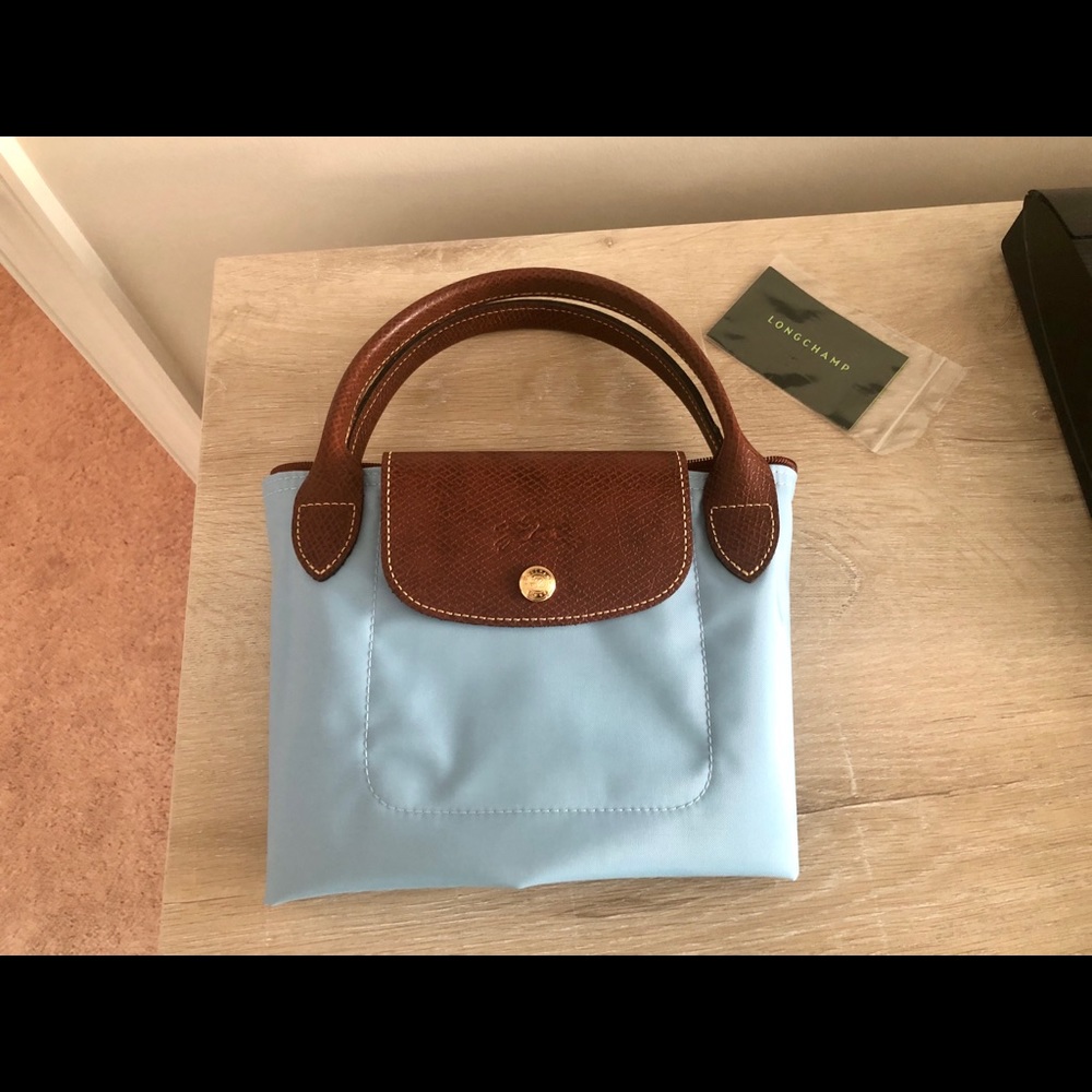 Longchamp baby blue top handle